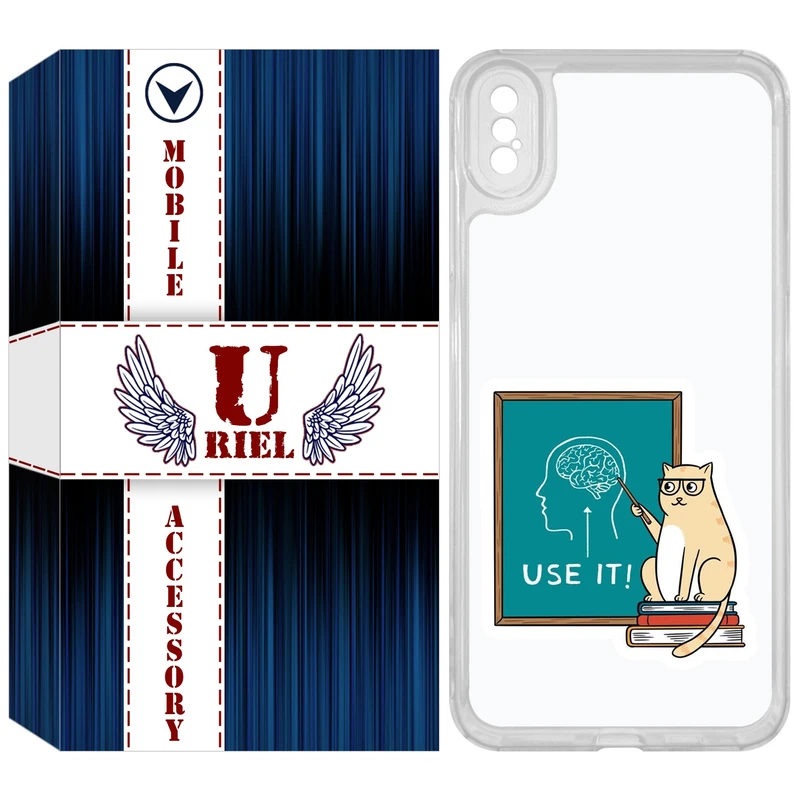 کاور یوریل مدل Clear کد 95 طرح گربه عاقل مناسب برای گوشی موبایل اپل iPhone XS Max