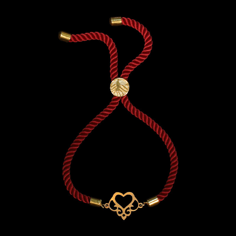 دستبند طلا 18 عیار زنانه الن نار مدل قلب 9616