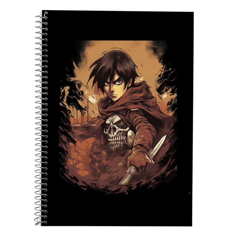 دفتر زبان 50 برگ مدوپد مدل دوخط طرح Attack on Titan کد DF10397