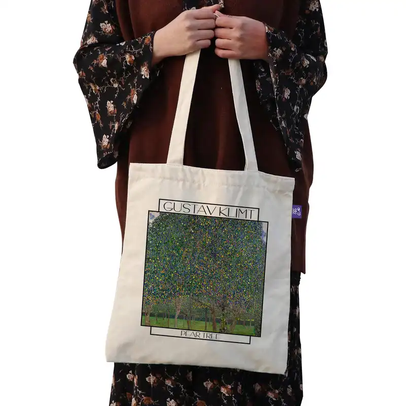 ساک خرید ترمه طراحان ایده مدل درخت گلابی از کلیمت کد art0098 - L