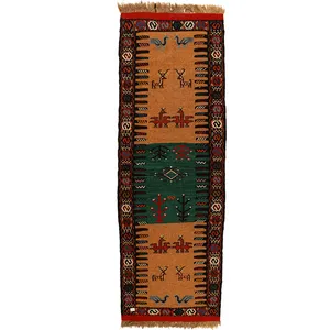 گلیم دستبافت کناره طول دو متر کد 140215