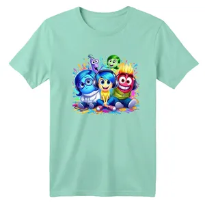 تی شرت آستین کوتاه بچگانه مدل انیمیشن درون و بیرون رنگ سبز روشن