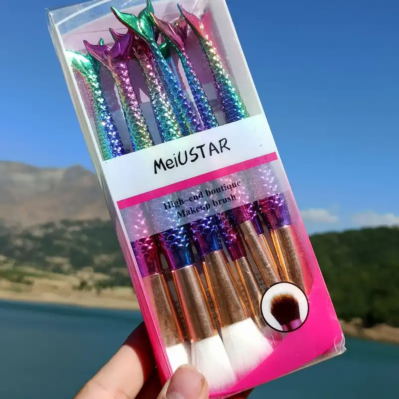 ست برس آرایشی میو استار طرح پری دریایی کد 1 بسته 7 عددی