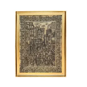 تابلو قلمزنی طرح بازارچه قدیم کد T-1002