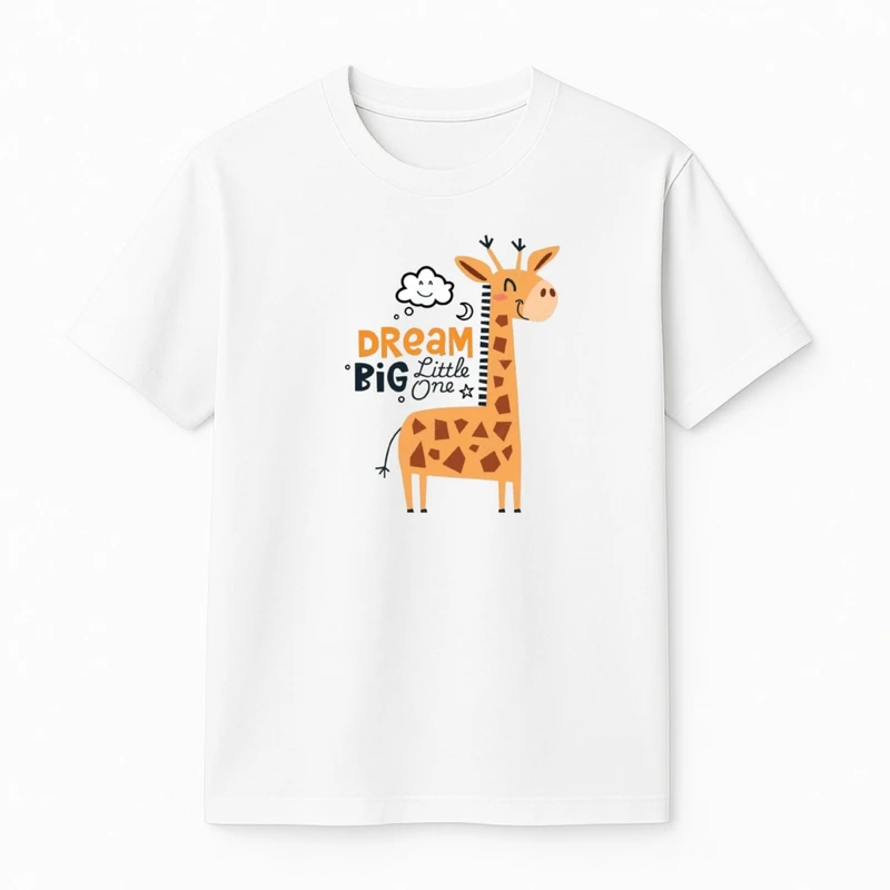 تی‌شرت آستین کوتاه پسرانه مدل زرافه و رویا کد v11 