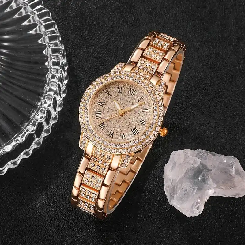 ساعت مچی عقربه ای زنانه مدل الماس لوکس کد ROZ22