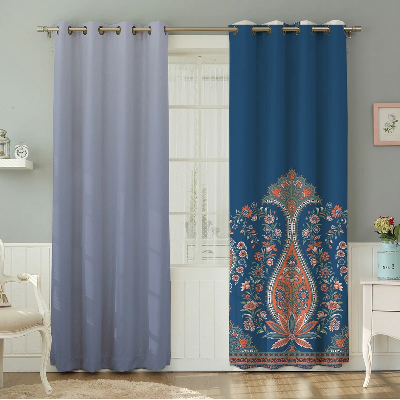 پرده نیروانا طرح  سنتی مدل مخمل کد 8965 سایز 140×280 سانتی متر