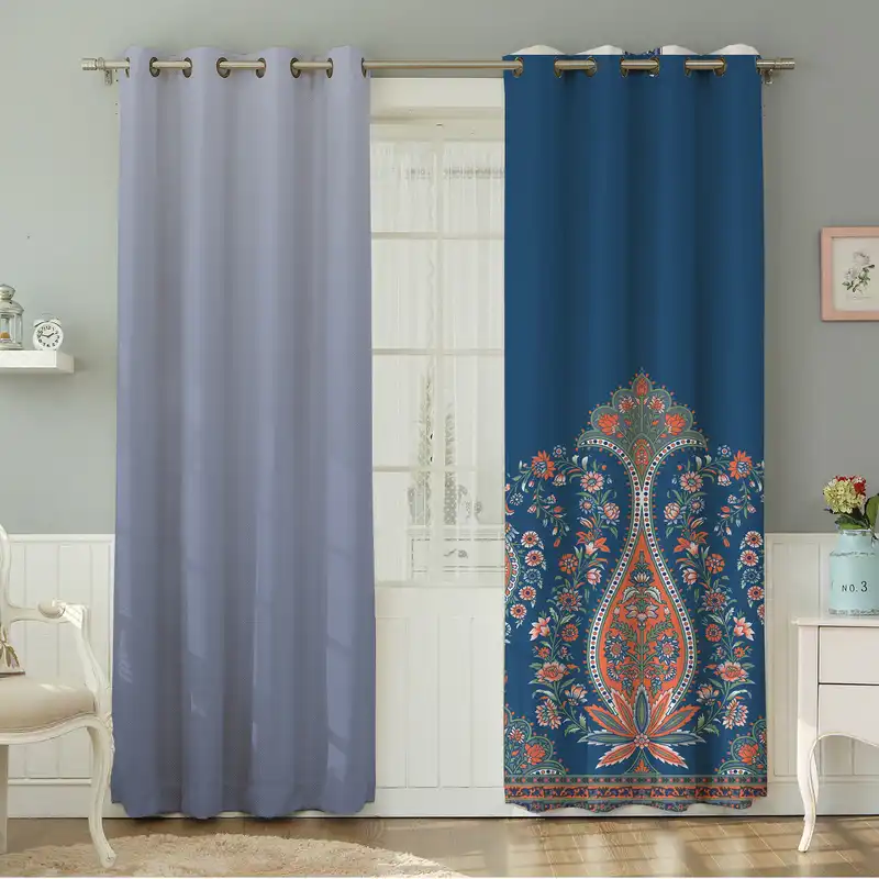 پرده نیروانا طرح سنتی مدل مخمل کد 8965 سایز 140×280 سانتی متر