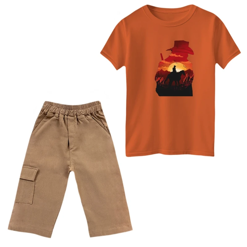 ست تی‌شرت و شلوارک پسرانه مدل red dead