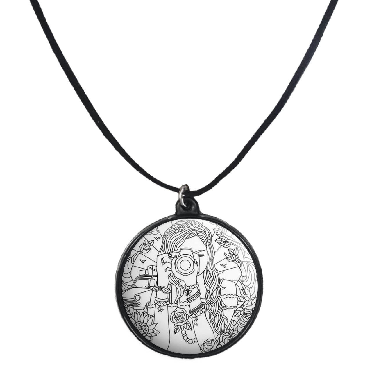 گردنبند پرمانه طرح عکاس کد pmb.5218 مدل دو طرفه