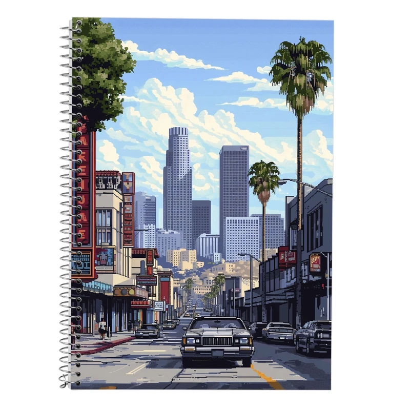 دفتر زبان 50 برگ مدوپد مدل دو خط طرح GTA کد DF14312