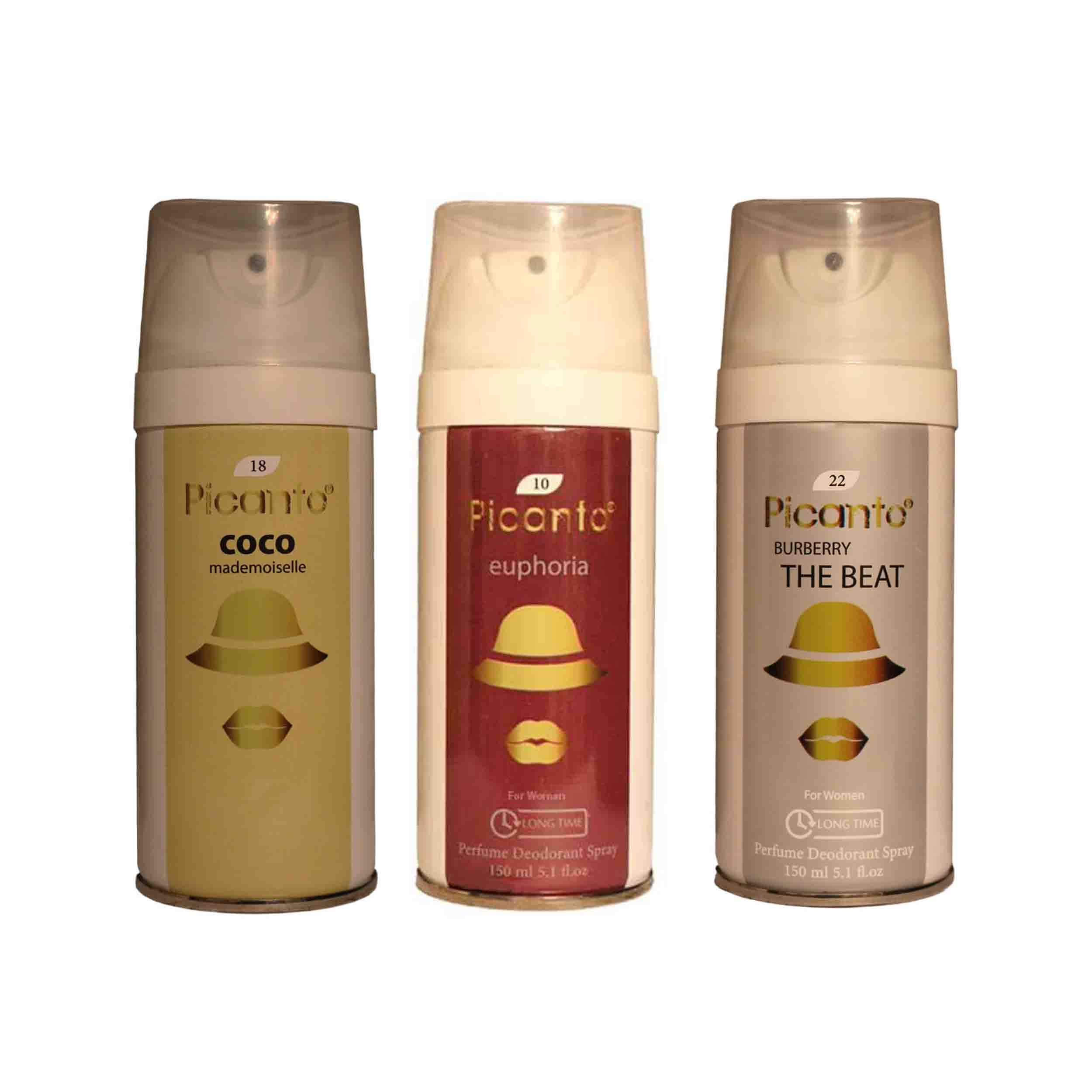 اسپری خوشبو کننده بدن زنانه پیکانتو مدل pw27 حجم 150 میلی لیتر مجموعه 3 عددی