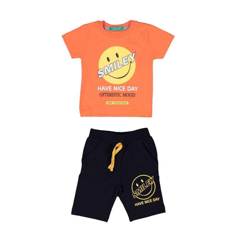 ست تی شرت آستین کوتاه و شلوارک دخترانه مدل 1236