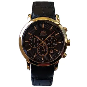 ساعت مچی عقربه‌ای مردانه الگانس مدل بندچرمی کرنوگراف سه موتوره کد 78 ELEG