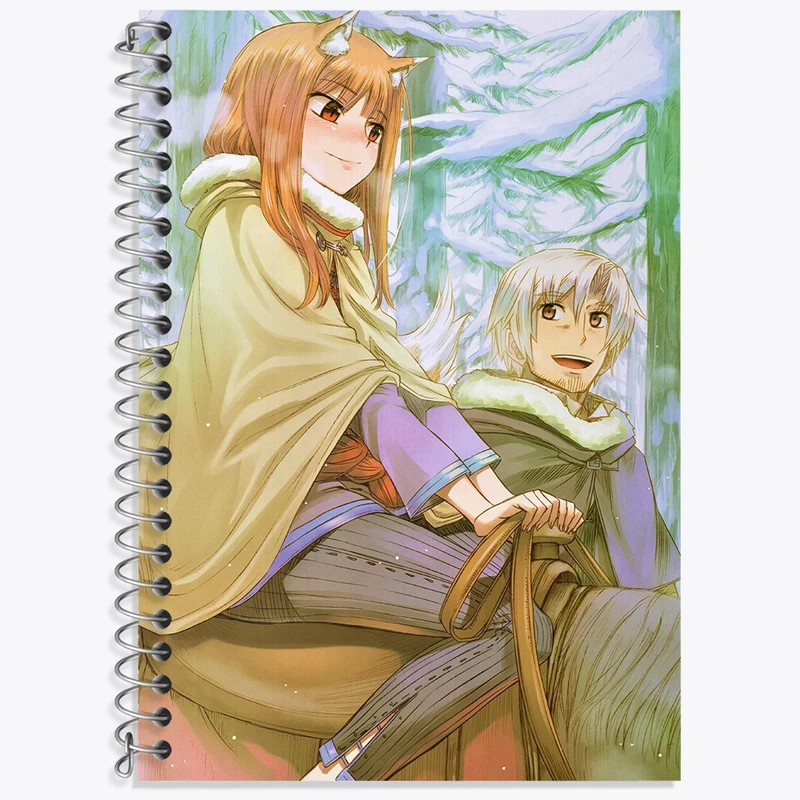 دفتر لغت 50 برگ خندالو طرح هولو و کرافت انیمه ادویه و گرگ کد 36157