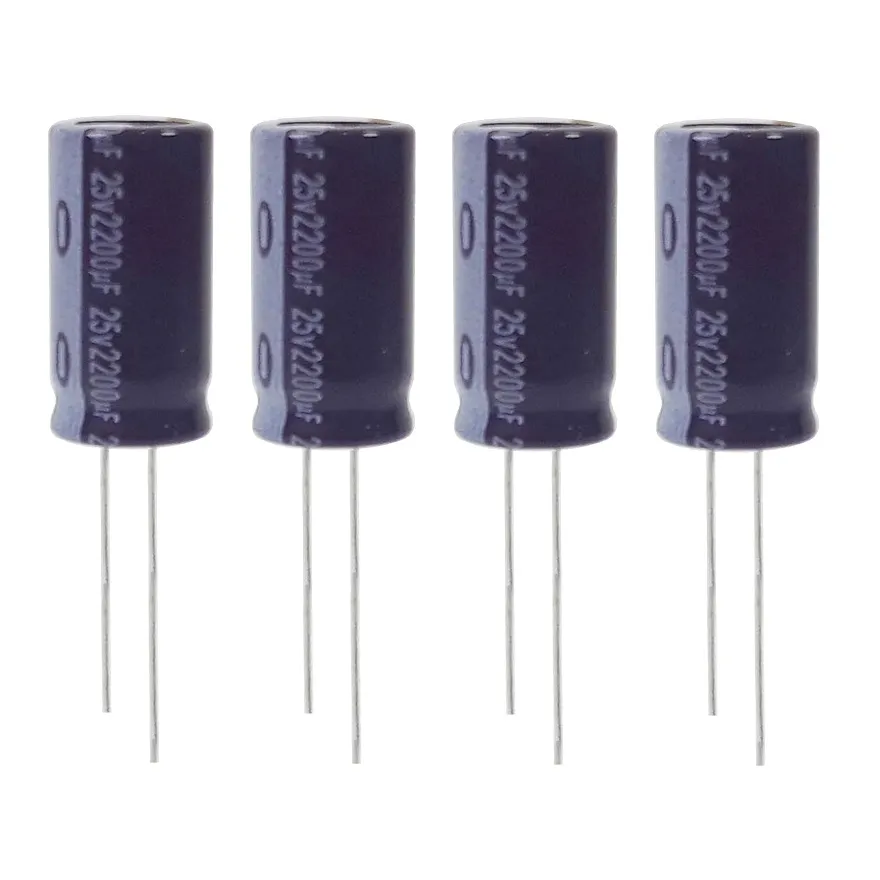خازن الکترولیت 2200 میکروفاراد 25 ولت آکسبوم مدل TEC-22225 بسته 4 عددی
