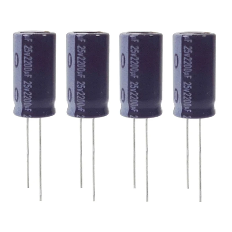 خازن الکترولیت 2200 میکروفاراد 25 ولت آکسبوم مدل TEC-22225 بسته 4 عددی