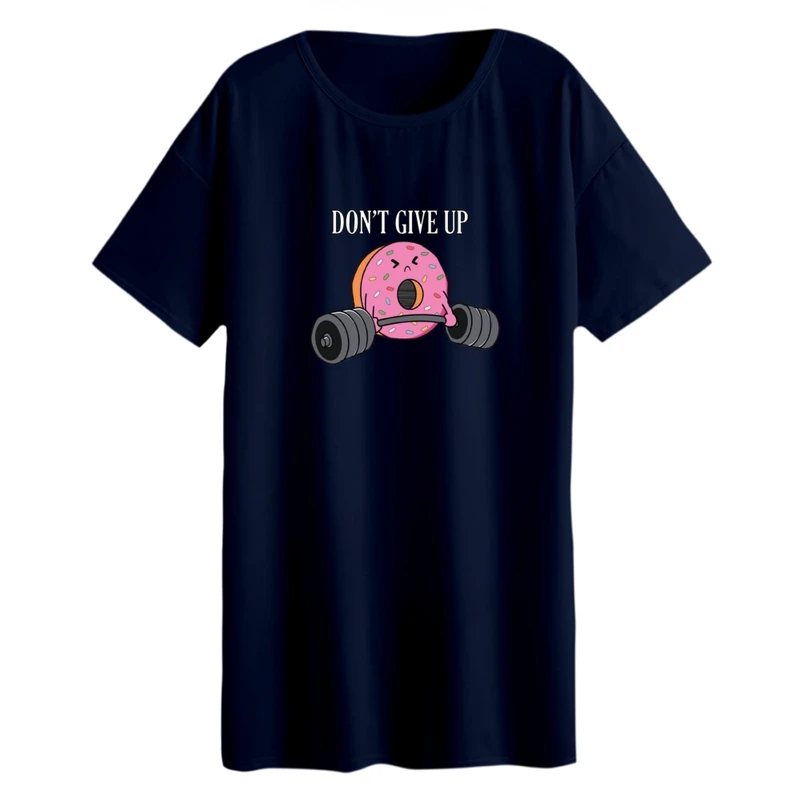 تی شرت لانگ زنانه مدل دونات ورزشکار