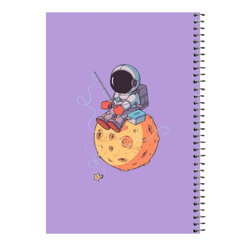دفتر مشق 80 برگ اس جی مدل فضانورد و ماه کد 4