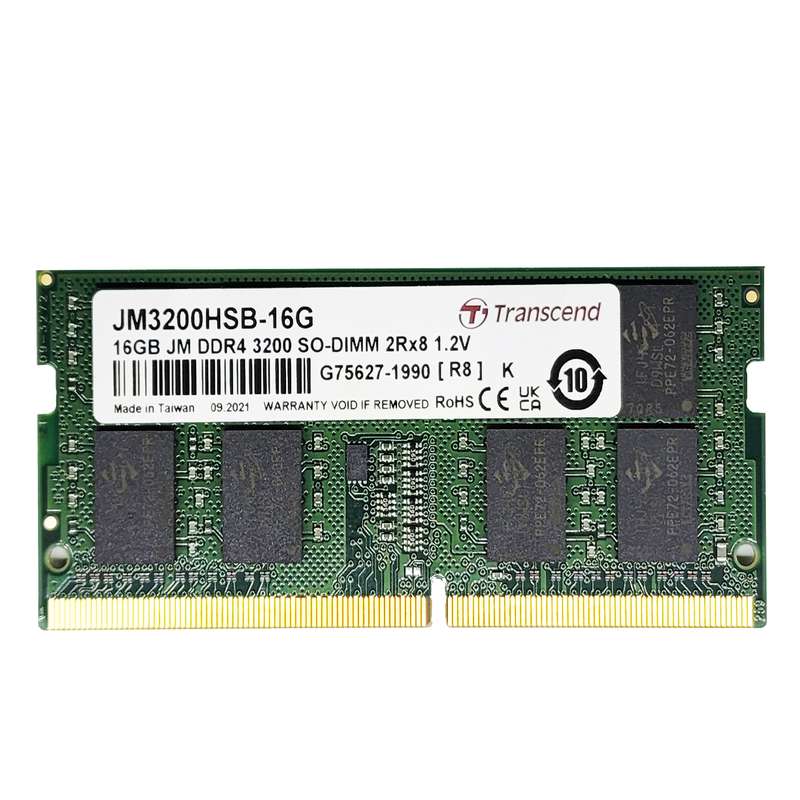 رم لپ تاپ DDR4 دو کاناله 3200 مگاهرتز CL22 ترنسند مدل SO-DIMM ظرفیت 16 گیگابایت