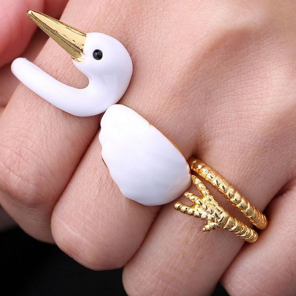 انگشتر زنانه طرح حیوانات مجموعه 3 عددی