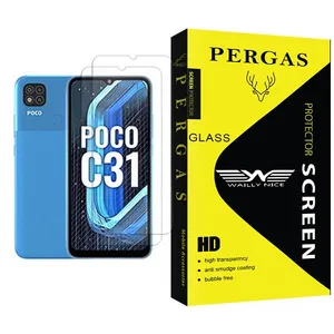 Waily Nice Pergas Glass MIX002 Screen Protector For Xiaomi Poco C31 Pack Of 2