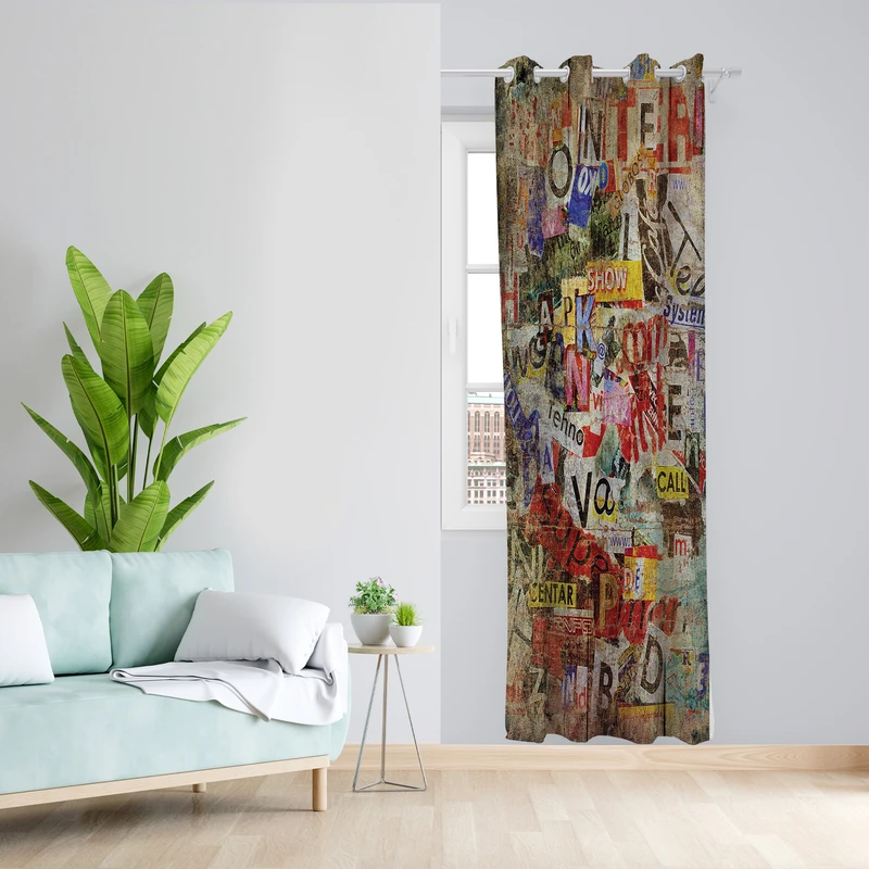 پرده طرح نقاشی مدل مخمل پانچی کد 2609 z سایز 140x200 سانتی متر