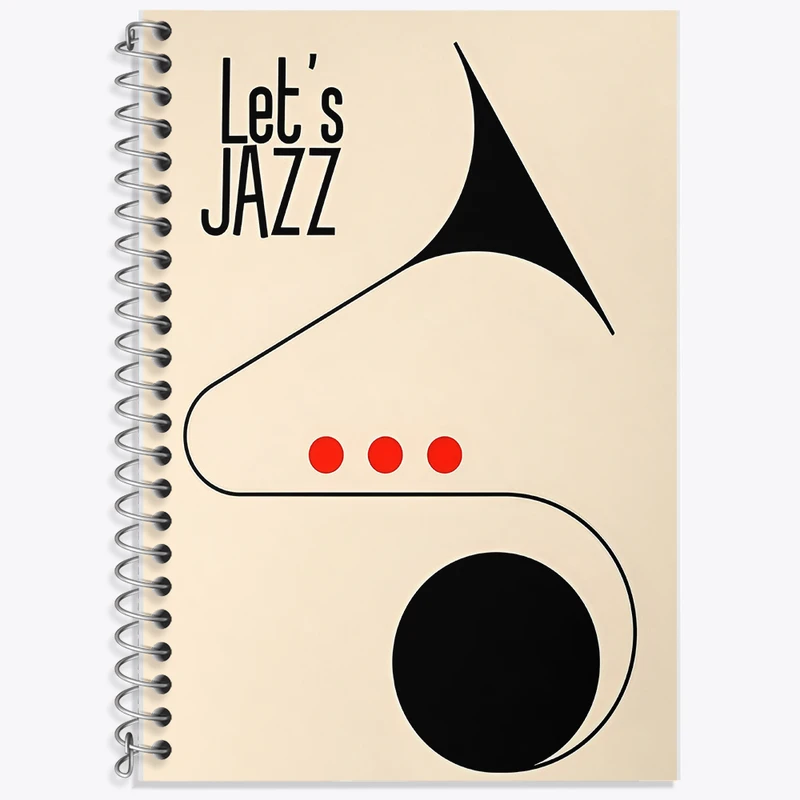 دفتر زبان 50 برگ خندالو مدل سه خط طرح Let's Jazz کد F7439