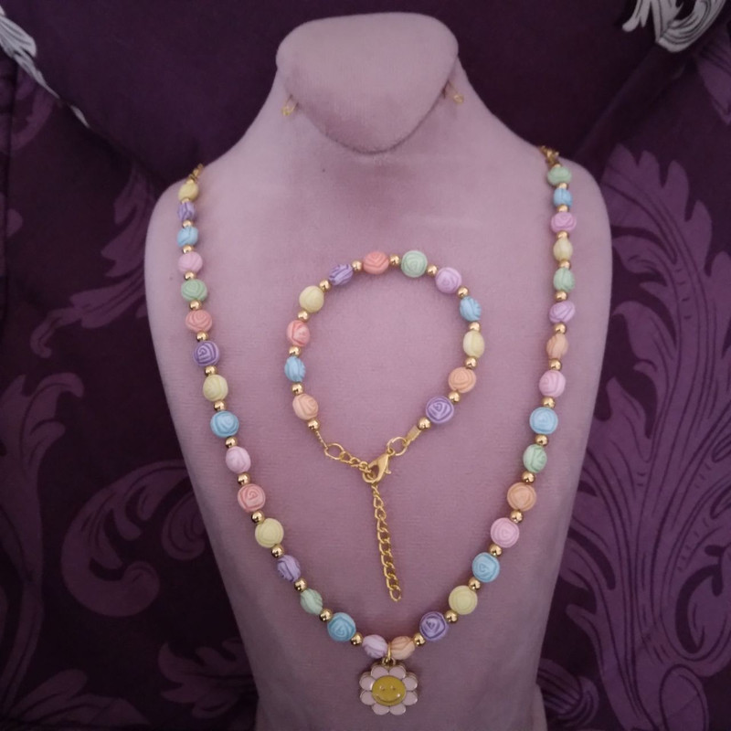 نیم ست دخترانه مدل رز توپی