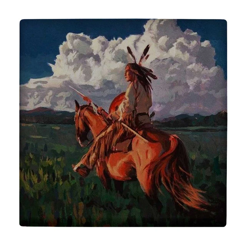 زیر لیوانی طرح سرخپوست اسب سوار کد    3238593_359