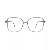 فریم عینک طبی زنانه مدل چند ضلعی فریم شفاف دسته سیم دار کد 033