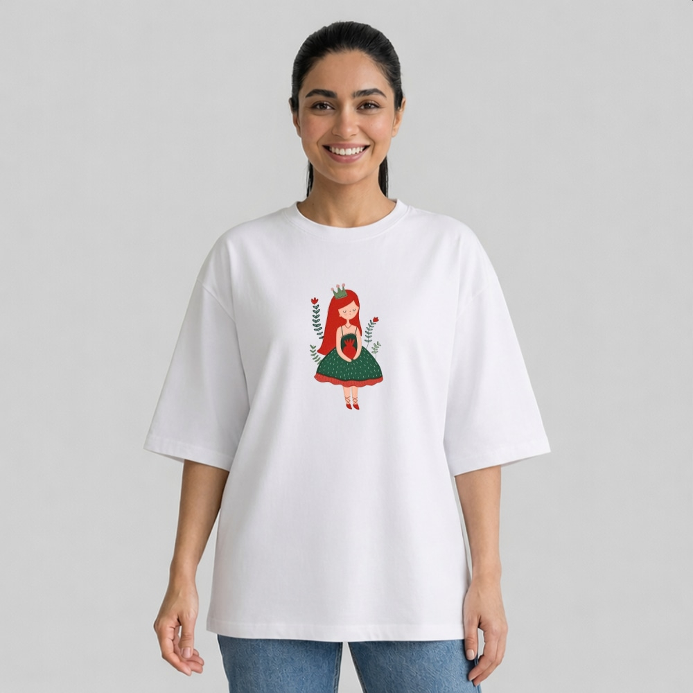 تی شرت آستین سه ربع زنانه مدل باکسی یلدا کد p6