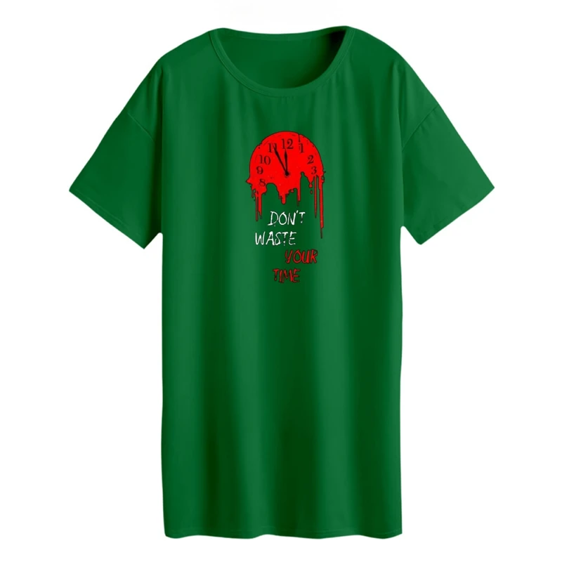 تی شرت لانگ آستین کوتاه زنانه مدل ساعت