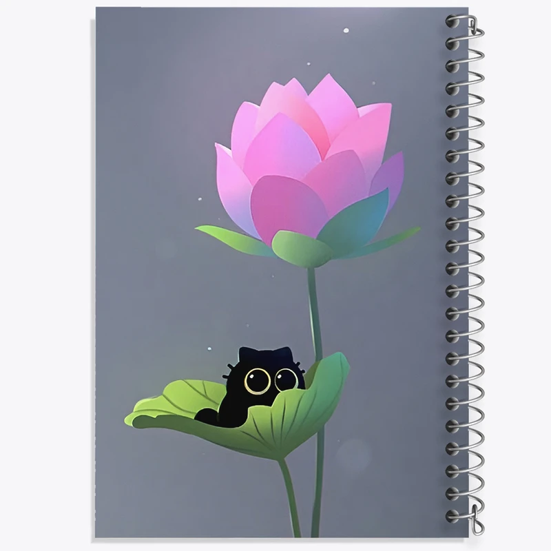 دفتر لیست خرید 50 برگ خندالو طرح گل و گربه کیوت کد N3045