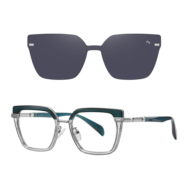 فریم عینک طبی زنانه به همراه کاور آفتابی آلبرت وگ مدل CG3201C653-P113 Polarized Double Switch
