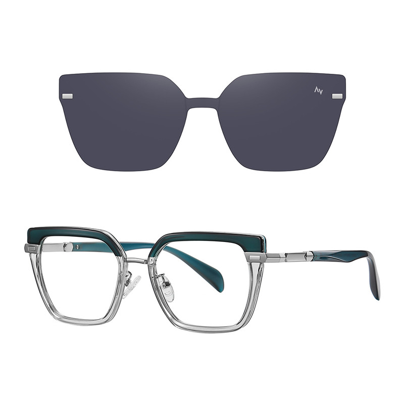 فریم عینک طبی زنانه به همراه کاور آفتابی آلبرت وگ مدل CG3201C653-P113 Polarized Double Switch