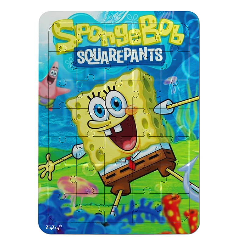 پازل 35 تکه زیگ زاگ مدل چوبی باب اسفنجی کد 351013