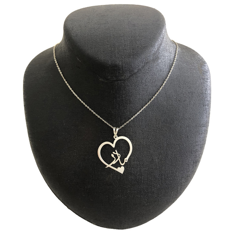 گردنبند نقره زنانه مدل مادر طرح قلبی کد G-62 گردنبند نقره زنانه مدل مادر طرح قلبی کد G-62