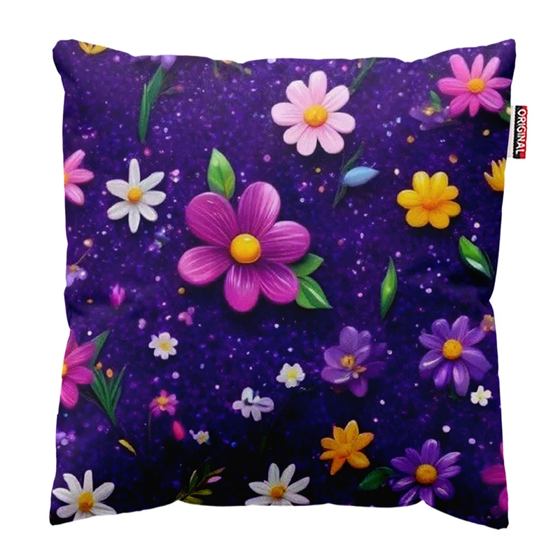 کوسن پاد آفرین طرح گل کد 1023 سایز 40*40 سانتی متر