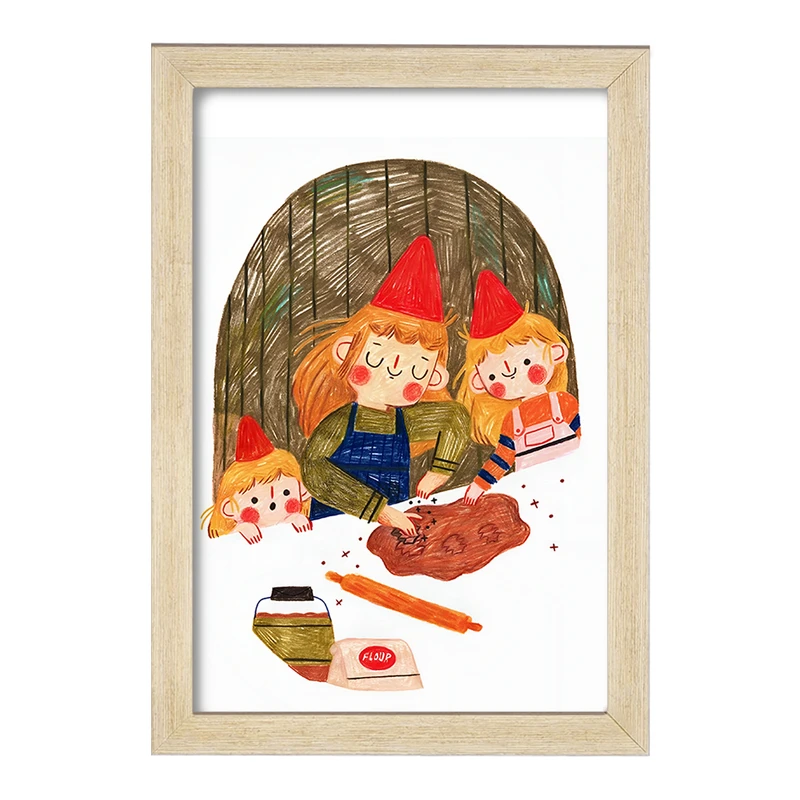 تابلو خندالو مدل دختران شیرینی پز کد F7664