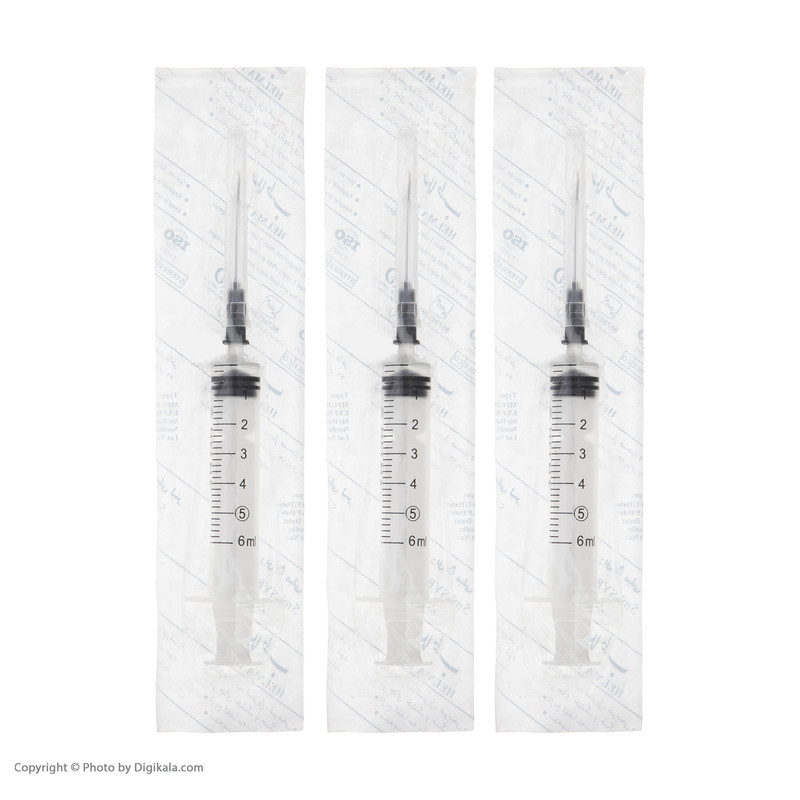 سرنگ 6 سی سی حلما طب مدل لوئر اسلیپ بسته 250 عددی
