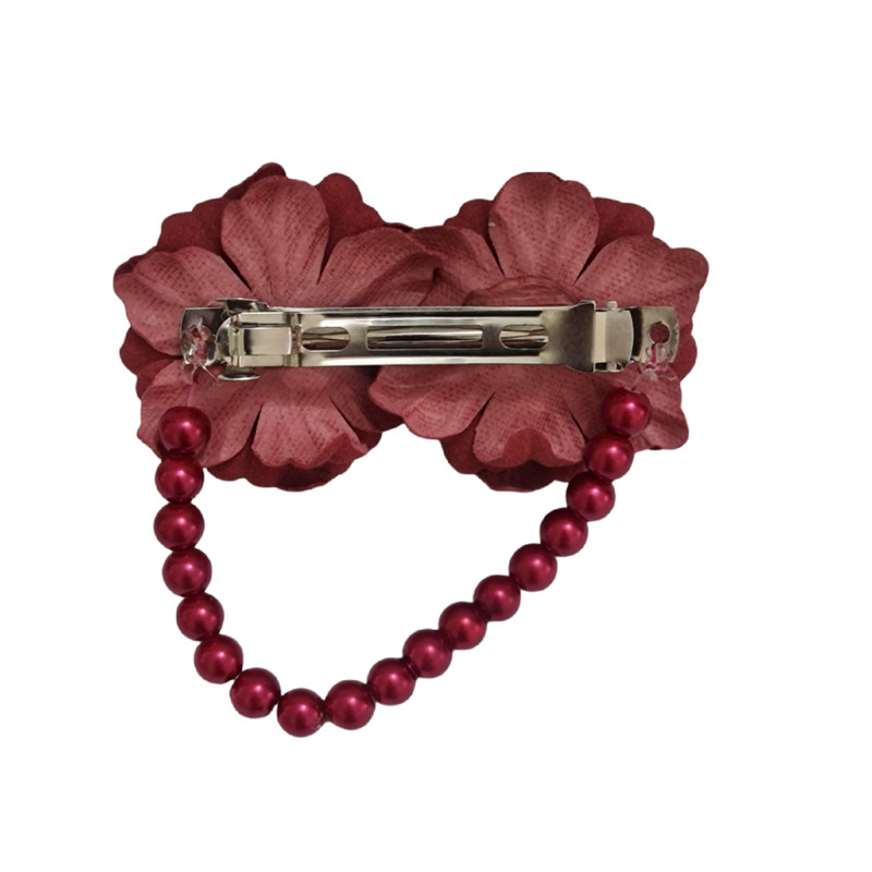 گیره مو زنانه مدل فرانسوی گل و آویز