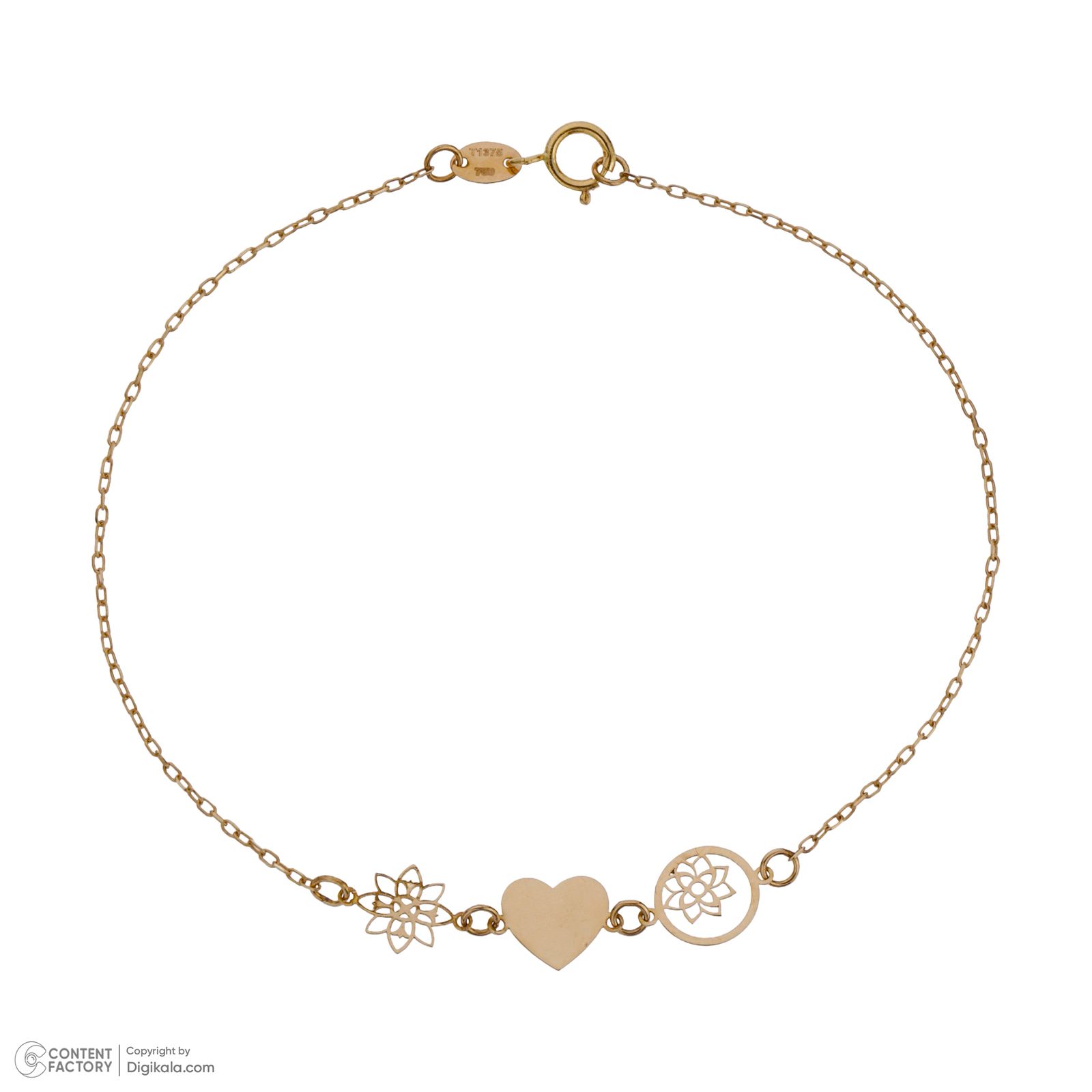 دستبند طلا 18 عیار زنانه مایا ماهک مدل MB1608 طرح قلب -  - 2
