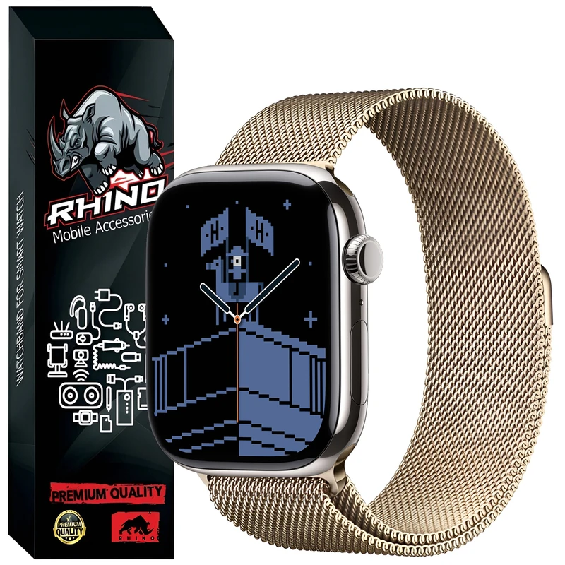 بند راینو مدل Milanese مناسب برای اپل واچ سری 11 سایز 46 میلی متری