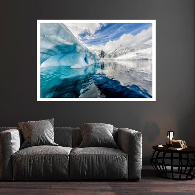 تابلو بکلیت طرح منظره کوه یخ مدل قاب شاسی W-s8984