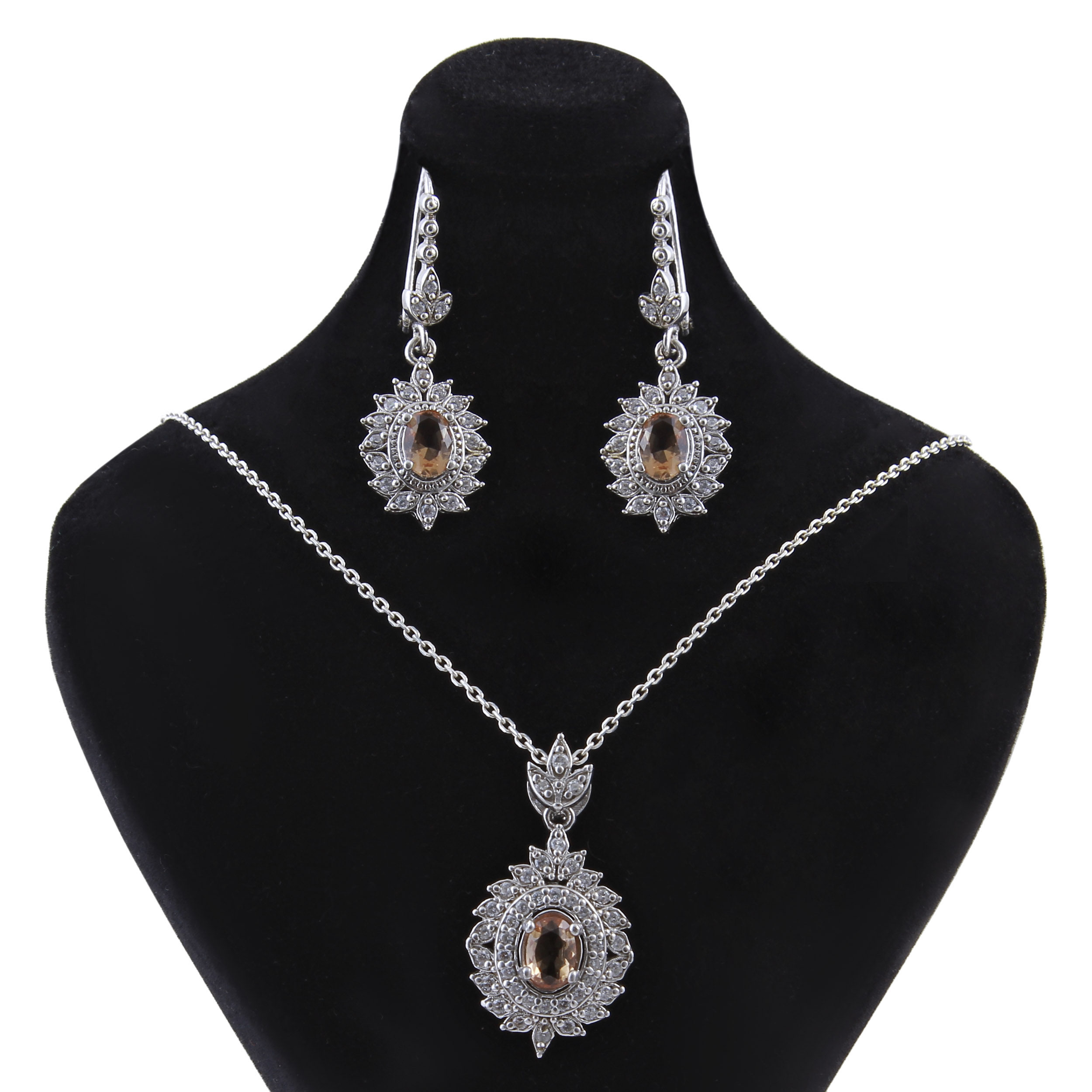    نیم ست نقره زنانه بازرگانی میلادی کد NTR_085