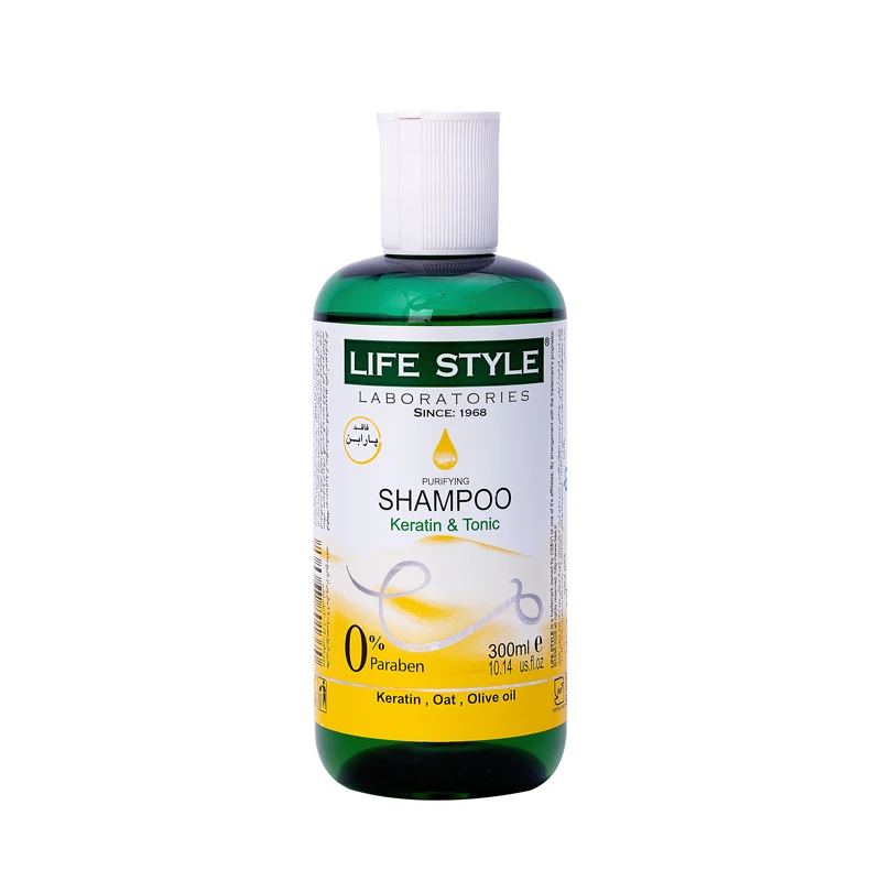 شامپو تقویت‌کننده و ترمیم کننده مو لایف استایل مدل Keratin and Tonic حجم 300 میلی‌لیتر