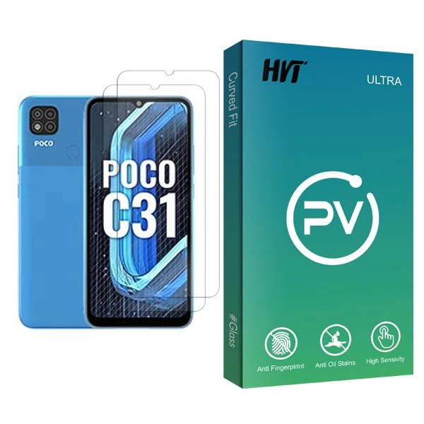 محافظ صفحه نمایش اچ وی تی مدل PV Glass MIX002 مناسب برای گوشی موبایل شیائومی Poco C31 بسته دو عددی