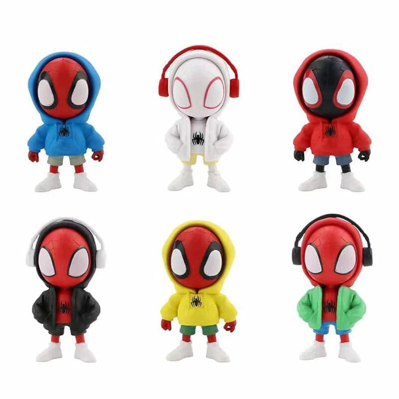 فیگور مدل spiderman 006 ارتفاع 9 سانتی‌متر مجموعه 6 عددی