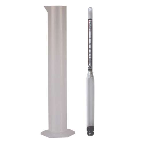 الکل سنج آلا مدل T1 به همراه استوانه مدرج مدل B6 ظرفیت 250 میلی لیتر